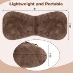 1 Pc Neck Pillow for Recliner Headrest Pillow Bone Shaped Chair Plush with Adjustable Strap Neck Support and Pain Relief Curve Head Cushion for Car Travel Airplane (Brown) - Image 3