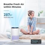 AROEVE Air Purifiers for Bedroom Home, Air Purifier For Smoke Pollen Dander Hair Smell Air Cleaner with Sleep Mode Speed Control For Bedroom Office, MK01- White(Available for California) - Image 3