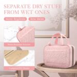 HOTOR Travel Toiletry Bag for Women with Hanging Hook - Portable Cosmetic Case, Toiletry Bag for Traveling Women, Waterproof Travel Essentials, Pink - Image 6