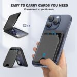 Mag-Safe Wallet Magnetic Wallet for iPhone Lightweight Magnetic Phone Wallet Stand Adjustable Leather Magnetic Card Holder for iPhone 16/15/14/13/12 Series, Not for iPhone 13/12 Mini (Black) - Image 3
