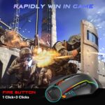 Redragon Gaming Mouse, Wired Gaming Mouse with RGB Backlit, 8000 DPI Adjustable, Mouse with 9 Programmable Macro Buttons & Fire Button, Software Supports DIY Keybinds, M910-K - Image 5