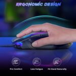 Redragon Gaming Mouse, Wired Gaming Mouse with RGB Backlit, 8000 DPI Adjustable, Mouse with 9 Programmable Macro Buttons & Fire Button, Software Supports DIY Keybinds, M910-K - Image 6