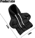BELOMI Car Gear Shift Cover, Fashionable Hoodie Automotive Gear Shift Knob Protector, Mini Sweater Shirt Gear Shift Knob Cover, Universal Car Decor Accessories (Black) - Image 3