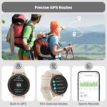 Smartwatch, Built-in Alexa, GPS, VO2 Max, HRV, Blood Oxygen, Sleep Monitoring, Women's Health, Custom Reminders, Sports Tracking, 1.32" AMOLED, Compass, Altimeter (Bluetooth, Gold, 43mm) - Image 3