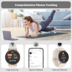 Smartwatch, Built-in Alexa, GPS, VO2 Max, HRV, Blood Oxygen, Sleep Monitoring, Women's Health, Custom Reminders, Sports Tracking, 1.32" AMOLED, Compass, Altimeter (Bluetooth, Gold, 43mm) - Image 4