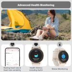 Smartwatch, Built-in Alexa, GPS, VO2 Max, HRV, Blood Oxygen, Sleep Monitoring, Women's Health, Custom Reminders, Sports Tracking, 1.32" AMOLED, Compass, Altimeter (Bluetooth, Gold, 43mm) - Image 5
