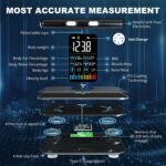 Lepulse Body Composition Scale, 8 Electrode Bathroom Smart Scale with BMI, Body Fat, Muscle Mass, Scale for Body Weight and Fat with 20 Body Fat Scale, Large Color Display and Report (Black) - Image 3