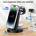 3 in 1 Charging Station for iPhone, Wireless Charger for iPhone 16e 16 15 14 13 12 11 X Pro Max & Apple Watch - Wireless Charging Station for AirPods 4 3 Pro - Image 5