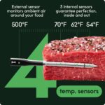 CHEF iQ Sense Smart Wireless Meat Thermometer with 3 Ultra-Thin Probes, Unlimited Range Bluetooth Meat Thermometer, Digital Food Thermometer for Remote Monitoring of BBQ Grill, Oven - Image 4