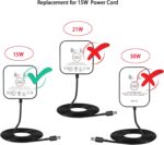 White Power Cord Replacement for Alexa Dot 3rd Gen, Dot 4th Gen, Dot 5th Gen 2022, Echo Pop 15W Power Adapter Charger - Image 3