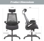 BOLISS 400lbs High Back Ergonomic Mesh Computer Office Desk Chair with Super Soft Adjustable Arms Molded Foam Seat Lumbar Support(Black) - Image 4