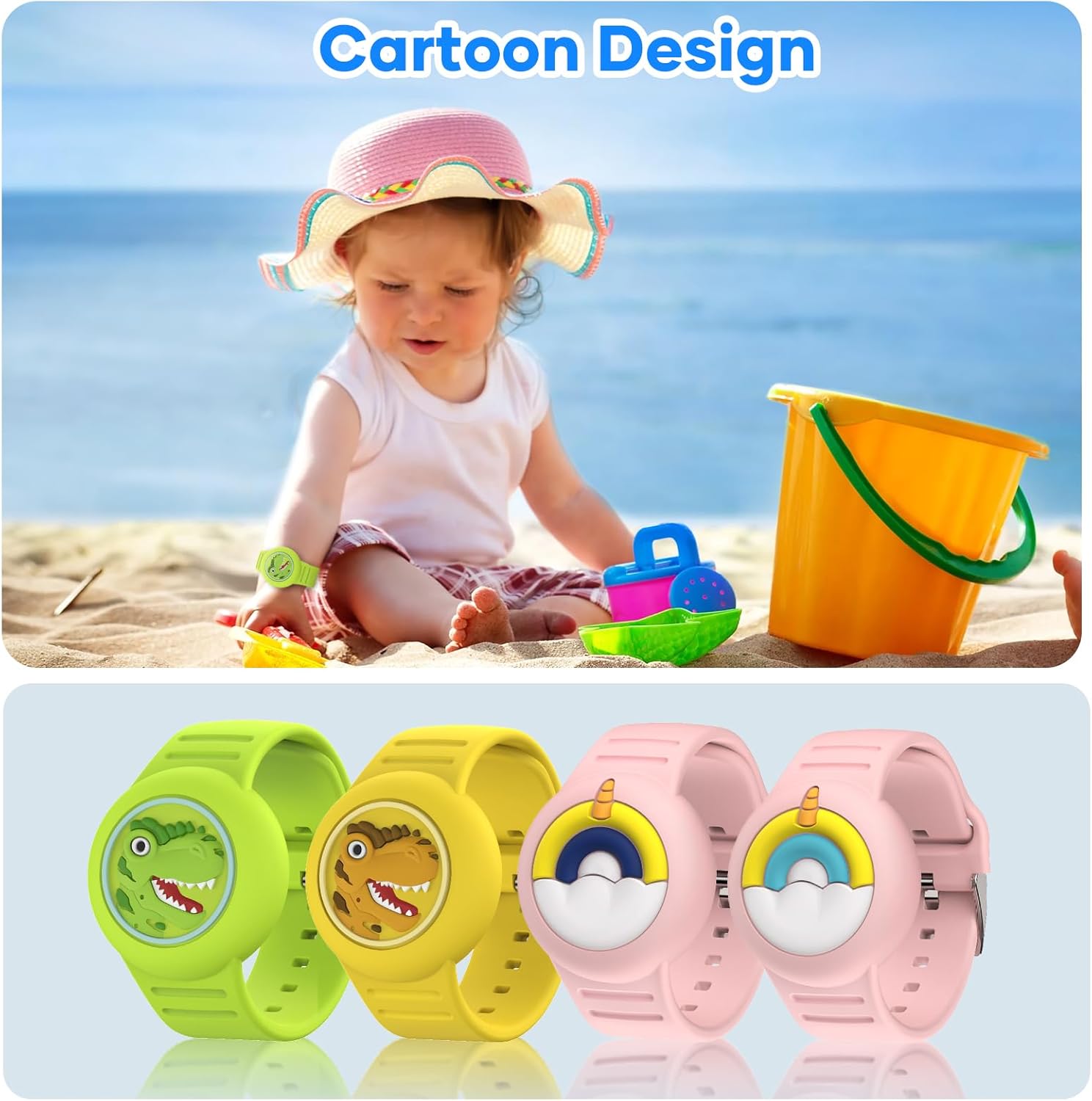 Waterproof Airtag Bracelets for Kids，Apple Air tag Holder for Kids-Soft Silicone Hidden Air tag Wristband - Lightweight GPS Tracker AirTag Watch Band for Child - Image 4