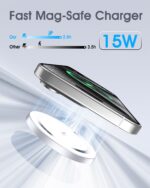 for Apple Mag-Safe Charger 2 Pack, Magnetic Wireless Charger for iPhone 16 15 14 13 12 Pro Max Plus mini, 15W Fast Charging Pad, for Airpods 4/3/2/Pro, Strong Magnet, Silver - Image 4