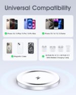 for Apple Mag-Safe Charger 2 Pack, Magnetic Wireless Charger for iPhone 16 15 14 13 12 Pro Max Plus mini, 15W Fast Charging Pad, for Airpods 4/3/2/Pro, Strong Magnet, Silver - Image 6