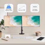 Pholiten Dual Monitor Stand,Heavy Duty Adjustable Monitor Desk Mount for 2 Screens up to 38Inches,Dual Monitor Arm with Height Adjustable Tilt Swive Rotate,Holds up to 22 lbs - Image 3
