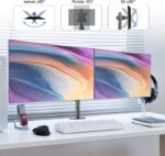 Pholiten Dual Monitor Stand,Heavy Duty Adjustable Monitor Desk Mount for 2 Screens up to 38Inches,Dual Monitor Arm with Height Adjustable Tilt Swive Rotate,Holds up to 22 lbs - Image 5
