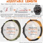 Watch Bands Compatible with Amazfit T-Rex 3, Wide Hoop and Loop Rugged Sports Strap for TREX 3 Only, Military Camo Black/Green, Soft Brown/Gray - Image 3