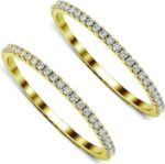 2-Pack 14K Gold Plated Stacking Rings for Oura Ring Gen 4/Gen 3, Cubic Zirconia Simulated Diamond Rings for Women - Image 4