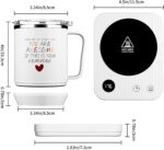 Coffee Mug Warmer Set,Self Heating 36w Cup Warmer with 16oz Cup,Ember Coffee Mug for Desk Home Office,for Candles,Water,Fruit & Wellness Tea, Birthday, for Women,MOM,Lovers(Heart) - Image 4
