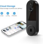 Wireless 1080p Video Doorbell Camera, AI Human Detection, Live View, 2-Way Audio Included Chime, Night Vision, 2.4G Wi-Fi, Cloud Storage, Indoor/Outdoor Surveillance Cam (Black) - Image 6