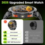 Military Smart Watches for Men, 1.85" HD Large Screen Smart Watch, Flashlight/730mAh/110+ Sports Modes Fitness Tracker Watch, Waterproof Mens Smart Watch for Android Phones iPhone Compatible - Image 5