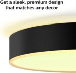 Philips Hue Enrave Medium Ceiling Lamp, Black -White Ambiance Warm-to-Cool White Smart LED Light - 1 Pack - Control with Hue App - Compatible with Alexa, Google Assistant, and Apple Homekit - Image 3