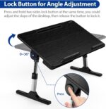 Besign LT05 Adjustable Laptop Table, Lap Desk, Portable Standing Bed Desk, Foldable Sofa Breakfast Tray, Notebook Computer Stand for Reading and Writing, Medium Size, Black - Image 5