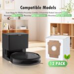 12-Pack Q0520 Replacement Dust Bag Compatible with iRobot Roomba 2 Essential Robot Q052, 105 Combo, Plus 405, Plus 505 Combo Vacuum Cleaner, Disposable Roomba Vacuum Bags Accessories - Image 3