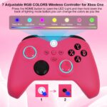 Xbox Controller, RGB LED Light 2.4GHz Wireless Controller Compatible with Xbox One X/S Series X/S, 3.5mm Audio Jack & Rechargeable Battery, Deep Pink - Image 4