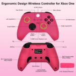 Xbox Controller, RGB LED Light 2.4GHz Wireless Controller Compatible with Xbox One X/S Series X/S, 3.5mm Audio Jack & Rechargeable Battery, Deep Pink - Image 8