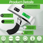 Jeffbaubl 3 Pack Digital Luggage Scale,Luggage Weight Scale,110LB Baggage Scale with Backlit LCD Display,Portable Hanging Baggage Scale,Suitcase Weight Scale with Hook for Travel Home - Image 4