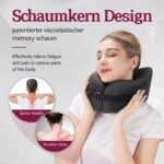 Travel Pillow Vac Compressed Memory Foam Neck Pillow Airplane,Soft and Compatible,Neck Support,Washable,Airplanes Travel Essentials Accessories for Office,Flight,Cars Breaks Sleeping(Black) - Image 4