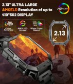 LIGE Military Smart Watches for Men(Answer/Make Calls),100-Day Battery Life,2.13" AMOLED Outdoor Sports Smartwatch with Compass,Heart Rate/Sleep Monitor Fitness Tracker for Android iOS,AI Voice - Image 3