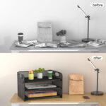 Samstar 3 Tier Letter Tray Paper Organizer with Handle, Mesh Desk Organizer Paper Sorter File Rack Shelves, Black - Image 6