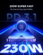 SUNDA 230W USB C Fast Car Charger, 3-Ports Car Charger Adapter, Dual Type C PD140W/PPS63W Compatible with iPhone16/15Pro/Max/iPhone14/Laptop/Galaxy/SamsungS24, USB-A 45W QC3.0 for Android - Image 4