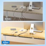6X15.4 Inch Cable Raceway,Open Slot Cable Management Under Desk Kit with Upgraded Big Hole,Wire Cover and Desk Cable Organizer for Home & Office,Cord Hider Management - Image 4