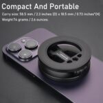 Double Magnetic Ring Phone Holder – Attach to Any Iron Surface | 1/4" Screw Hole | Compatible with iPhone 16/15/14/13/12 Pro Max Series & MagSafe Cases (MS-01-Black) - Image 4