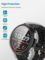 2pack Case for Amazfit Active 2, Screen Protector Smart Watch,Built-in 9H Tempered Glass Film, Hard PC,Easy to Install,Protective Cover for Amazfit Active 2(Black+Black) - Image 3