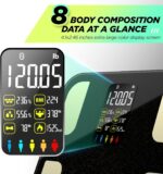 Scale for Body Weight, RunSTAR 8 Electrodes High Accurate Rechargeable Composition Analyzer with BMR Index Body Fat Digital Scale Composition Muscle & Fat Measurement Large Display 400lb - Image 3