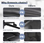 Executive Office Chair with Thicken Armrest, Ergonomic Home Office Desk Chair with Lumbar Support, Upholstered Leather Mid-Back Computer Gaming Chair for Home/Office, Black - Image 5
