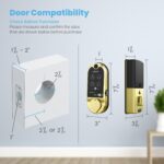 Lockly Vision Smart Lock, HD Video Doorbell Smart Locks for Front Door, Fingerprint Door Lock, Touchscreen Keypad, App Control, No Monthly Fee, Auto Lock - Brushed Gold - Image 7