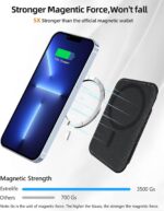 Upgraded for Magsafe Wallet, Strongest Magnetic Wallet, for iPhone Magsafe Walle t with 2 Card Slots, Magnetic Card Holder for iPhone 16/15/14/13/12 Series, Vegan Leather, Fit 7 Cards, Black - Image 3
