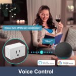 5 Pack Smart Plugs, WiFi Outlets Work with Alexa&Google Assistant, Timer Plugs, 15A/1800W Max, Smart Sockets with Remote Control, No Hub Required, Simple Setup, 2.4G WiFi Only, ETL & FCC Certified - Image 5