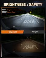Nilight 9005/HB3 H11/H9/H8 LED Bulbs, High and Low Beam Fog Ligh Bulbs Combo, 6000K Cool White IP67, Plug and Play, 4-Pack - Image 3
