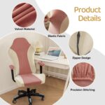 Lavish Cover Velvet Stretchable Gaming Chair Cover, Washable, Anti-Scratch Slipcover with Armrest Protection, Cat Scratch Proof for Office and Computer Chairs(No Chair, Pink) - Image 4