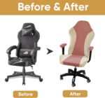 Lavish Cover Velvet Stretchable Gaming Chair Cover, Washable, Anti-Scratch Slipcover with Armrest Protection, Cat Scratch Proof for Office and Computer Chairs(No Chair, Pink) - Image 5