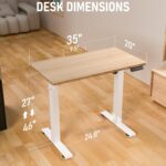 35 * 20 Electric Standing Desk, Adjustable Height Sit Stand Up Desk, Motorized Home Office Computer Gaming Workstation Desk - Image 4