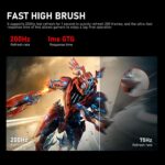 24.5 Inch IPS PC 200Hz Gaming Monitor, FHD 1080p Screen, 1ms Without Bezel, freesync, 99% sRGB, 178 ° Angle View, HDMI、DisplayPort, Compatible with Wall mounting 75 * 75MM - Black - Image 3