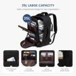 LOVEVOOK Travel Laptop Backpack for Men, 35L Large Carry On Backpack Personal Item Size, Airline Approved Waterproof Bookbag with 2 Packing Cubes Fits 15.6" Laptop, Black - Image 4
