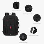 LOVEVOOK Travel Laptop Backpack for Men, 35L Large Carry On Backpack Personal Item Size, Airline Approved Waterproof Bookbag with 2 Packing Cubes Fits 15.6" Laptop, Black - Image 5